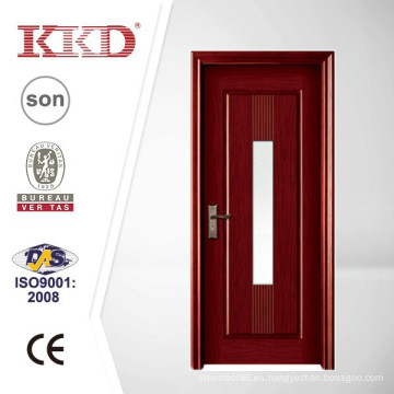 Vidrio puerta madera MJ-208 puerta con cristal para Interior sala